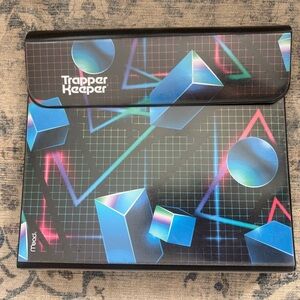 Vintage Geometric Design Folder - Black and Blue